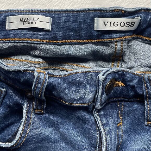 Vigoss Denim Jean Marley Shorts Women's Distressed Stretch Medium Wash Sz 27 - Picture 12 of 14